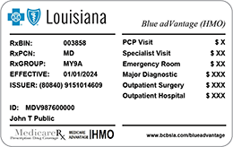 This is an example of a Blue Advantage ID card.